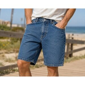 Levi's 550 Relaxed Fit Denim Shorts Men's W32 Blue 100% Cotton Classic JeanShort